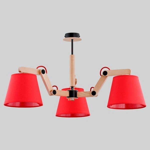 Nowoczesna Lampa sufitowa JOGA III drewnoczerwo śr. 50cm