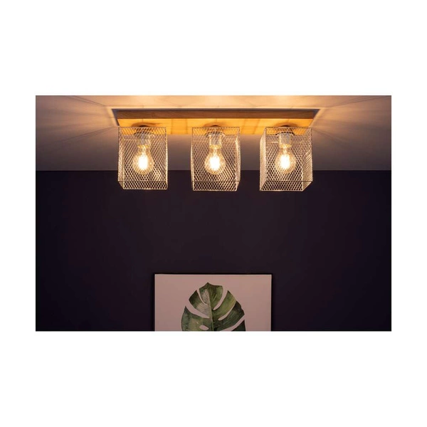 Lampa sufitowa Norman Wood 3xE27 Max.25W Dąb olejowany/Chromowany metal 8175374