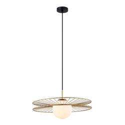 Lampa wisząca SANDY śr. 11cm E27 | złoty/biały