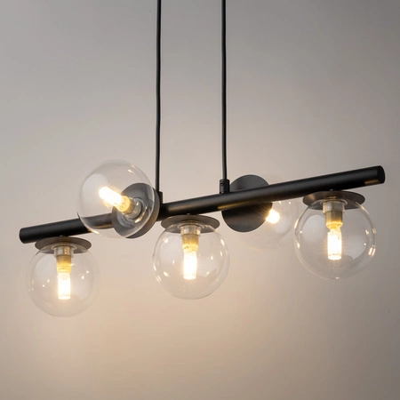 Lampa Sigma AVOLA zwis kulki 5 czarne/transparentne 40791