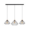 Lampa wisząca Raquelle 3xE27 maks. 60W Dąb olejowany/Czarny metal/Czarny kabel PCV 187319304