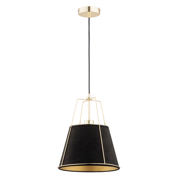 Lampa wisząca ALFA BOMI CZARNO-ZŁOTA 1xE27 28cm | 61158