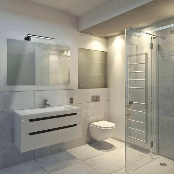 Kinkiet LED 11W nad lustro łazienka SHINE prawy 45cm | czarny