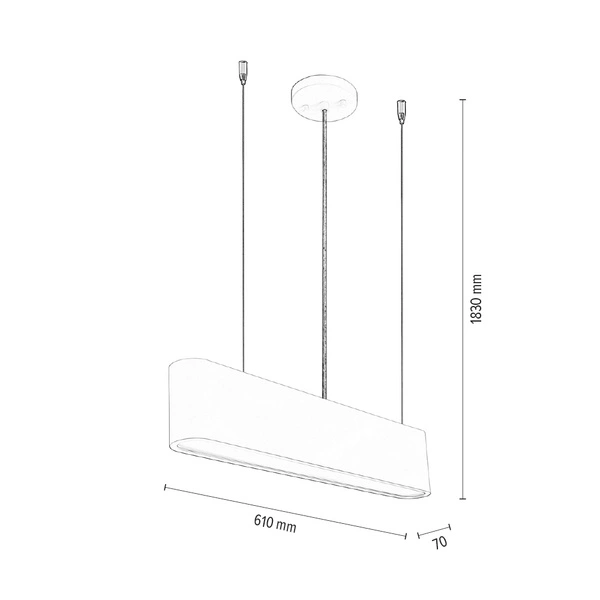 Lampa wisząca Illumina w zestawie 1xLED Zintegrowany 1350lm 3000K 21W Biały Metal/Przezroczysty Kabel PCV/Klosz z Białej Tkaniny 1930102