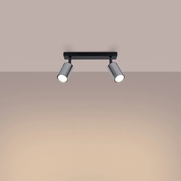 Plafon WINX 2 czarny/chrom