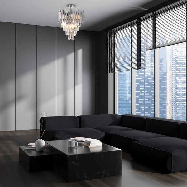 Lampa sufitowa MADISON, chrom/transparentny, 9x40W E14, ML8805