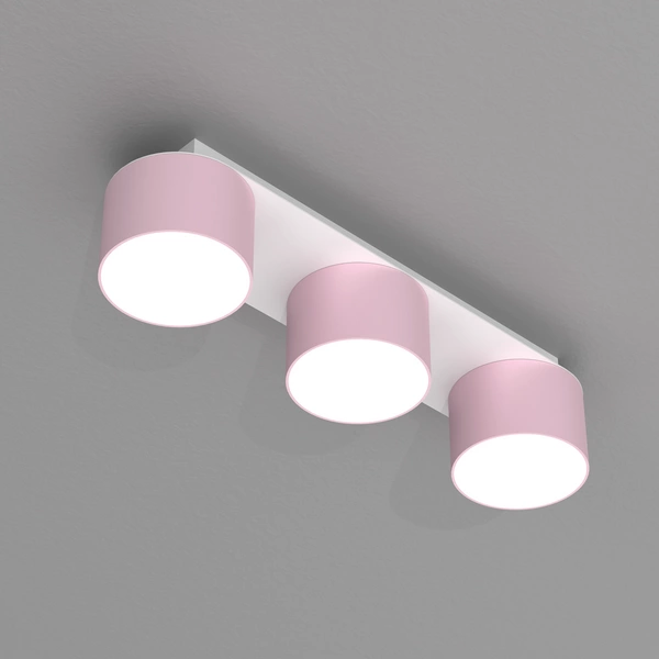 Lampa sufitowa listwa DIXIE PINK 3x GX53 szer. 34cm | różowy