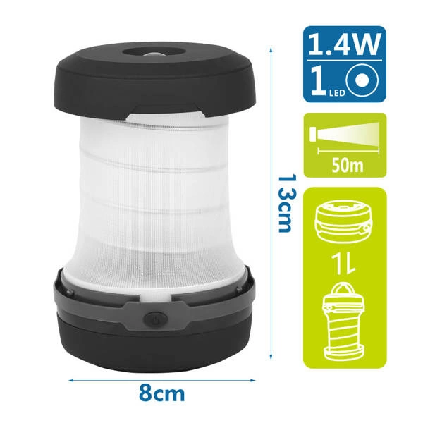 Lampka kempingowa latarka LED na baterie 1.4W 7000K