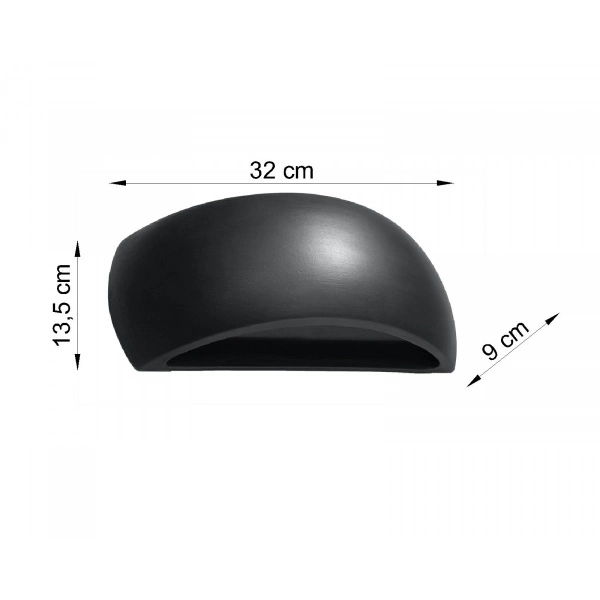 Kinkiet ceramiczny PONTIUS SL.0876 czarny 1xG9