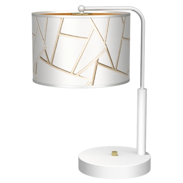 Lampka stołowa/nocna ZIGGY WHITE, MLP7570, biały/złoty, 1x60W E27