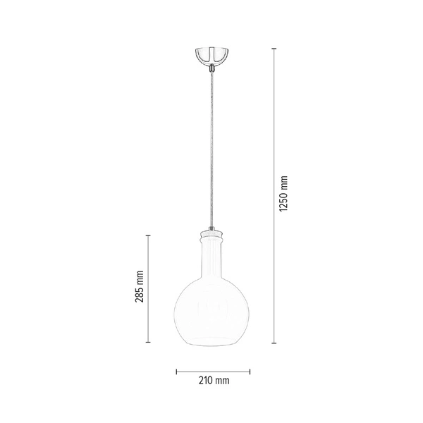 Lampa wisząca Bottles 1xE27 Max.60W Chromowany metal/Biały kabel z tkaniny/Białe szkło 1147102
