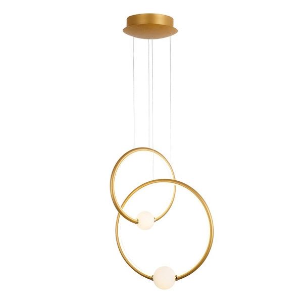 Stylowa lampa wisząca pierścienie LOZANNA LED 3000K wys. 130cm | złoty