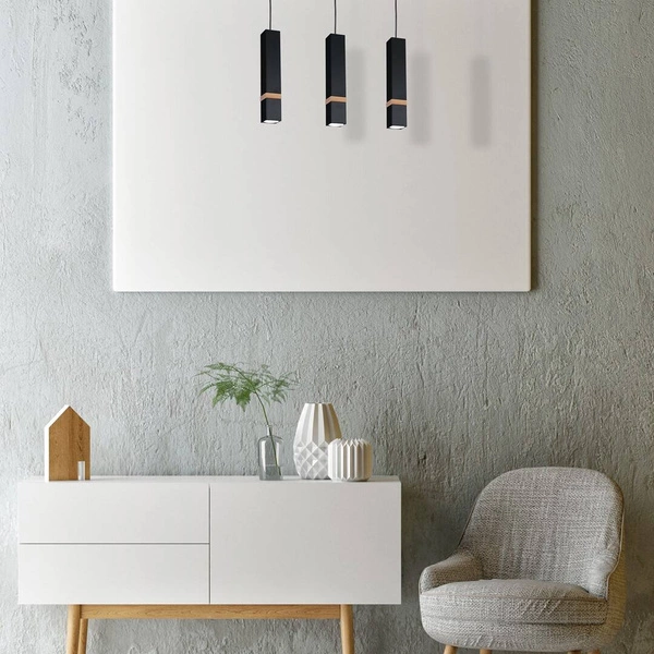 Lampa wisząca nowoczesna listwa VIDAR III czarny szer. 60cm