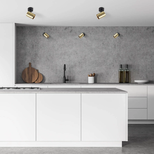 Lampa ścienna/sufitowa Snow 1, czarny/złoty, 1x50W GU10