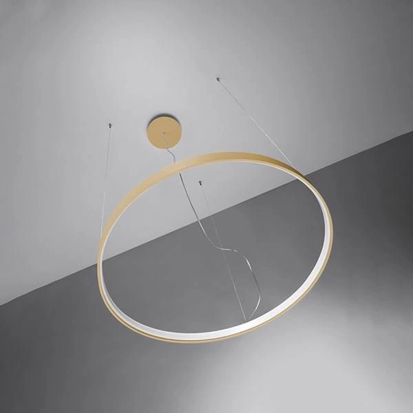 Nowoczesna lampa wisząca RIO 55, złota, 30W LED, barwa ciepła 3000K, TH.216