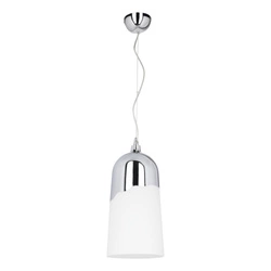 Lampa Wisząca Daga 1xE27 Max.60W Chromowany Metal/Białe Szkło 1675128