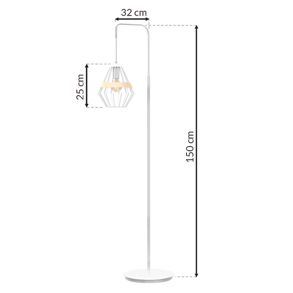 Lampa stojąca podłogowa INDUSTRIALNA CLIFF WHITE 1xE27 MLP5522