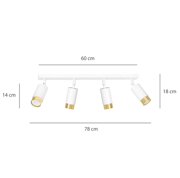 Lampa sufitowa Emibig HIRO 4 WH/GOLD 963/4