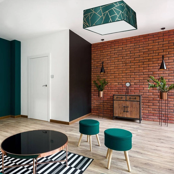 Lampa sufitowa ZIGGY GREEN, MLP7575, butelkowa zieleń/złoty, 3x60W E27