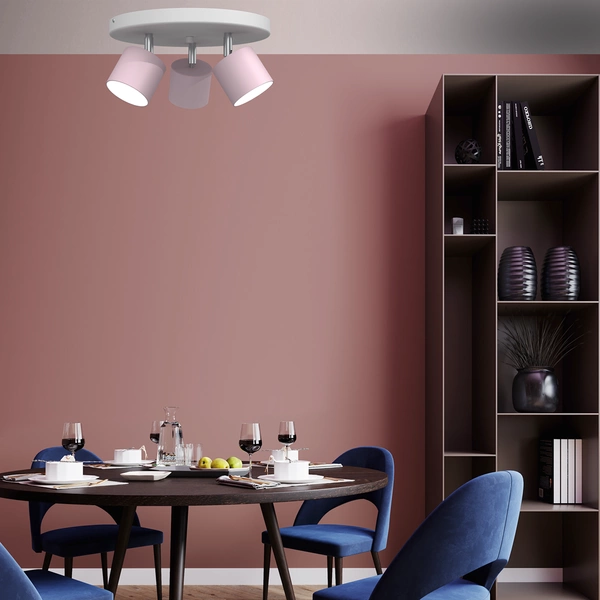Lampa sufitowa DIXIE PINK 3xGX53 szer. 30cm | różowy