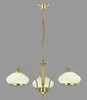 Lampa sufitowa żyrandol klasyczny AMELIA 3 punkty E27 szer. 64cm | ecru złoty