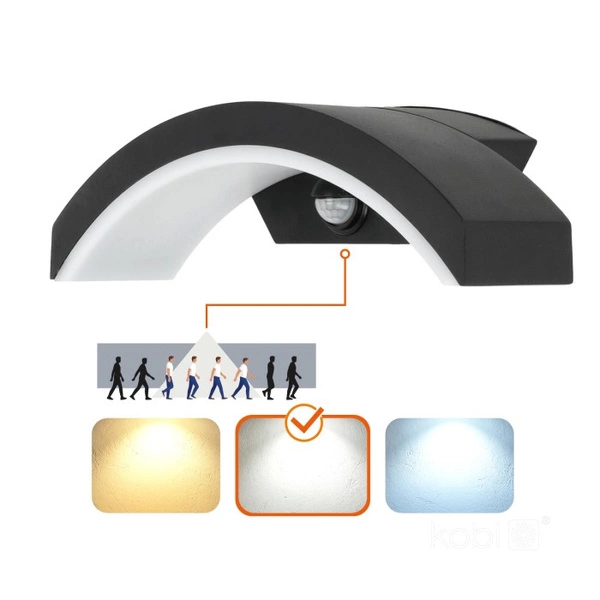 Kinkiet zewnętrzny nad drzwi z czujnikiem ruchu LED OME 10W 4000K LX IP54 czarny