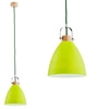 Lampa wisząca zwis HERMINA zielony/drewno śr. 22cm