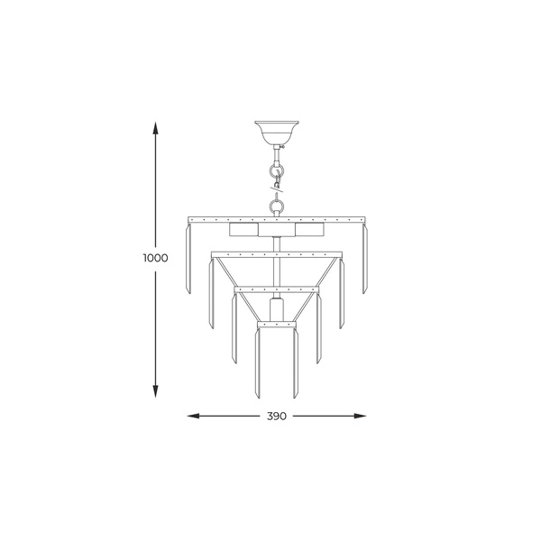 Luksusowa lampa wisząca szklana AMEDEO 5x E14 40W | chrom