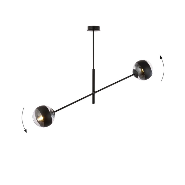 Lampa sufitowa Emibig LINEAR 2 Czarny/STRIPE 1168/2