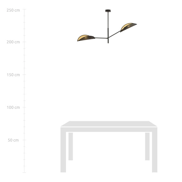 Lampa sufitowa Emibig VENE 2 Czarny/GOLD 1158/2