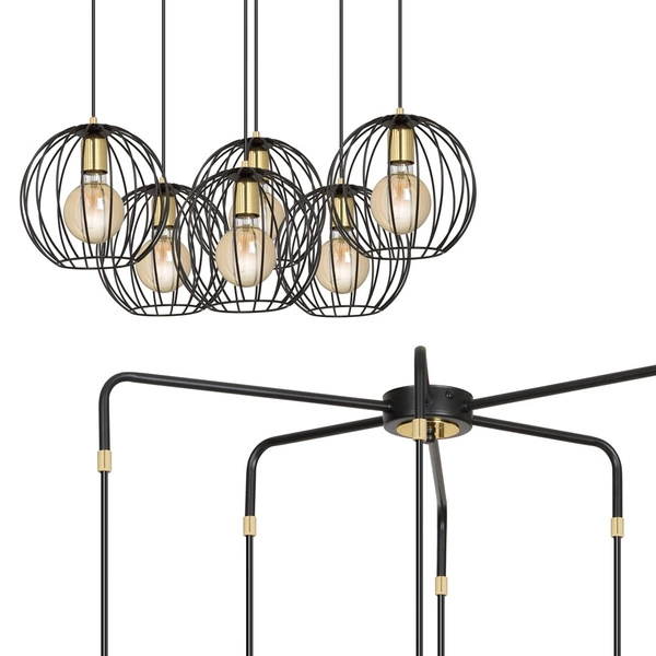 Lampa wisząca Emibig ALBIO 6 Czarny 144/6