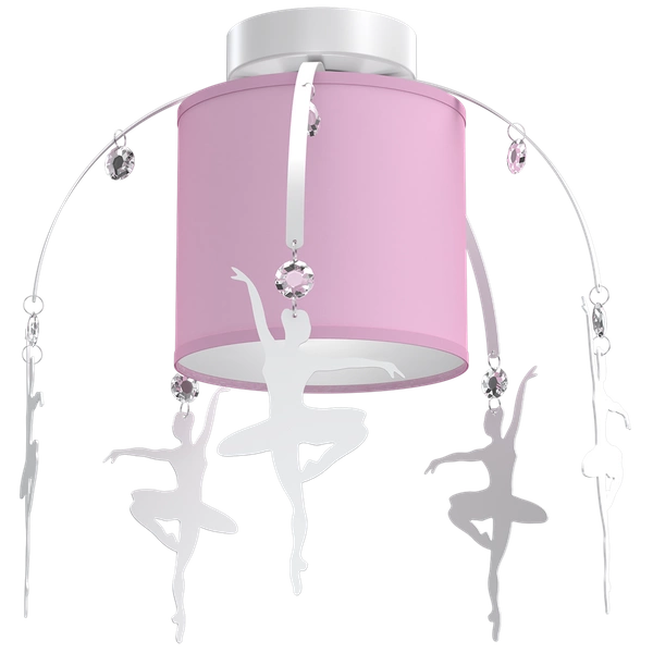 Lampa sufitowa dziecięca z abażurem BALETNICA różowy śr. 35cm