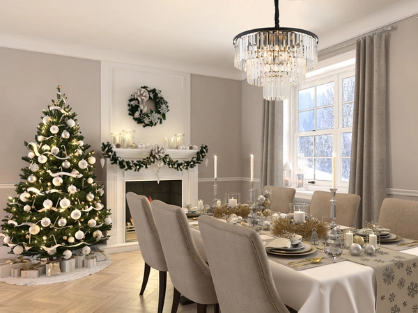 Żyrandol wiszący CRISTAL BLACK M szer. 56cm 9xE14 | czarny 7616