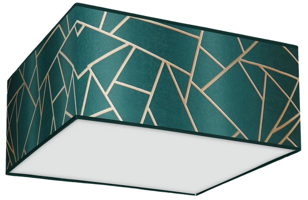 Lampa sufitowa ZIGGY GREEN, MLP7574, butelkowa zieleń/złoty, 2x60W E27