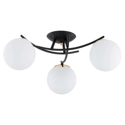 Lampa sufitowa ALFA SAVI CZARNA & ZŁOTA 3xE14 55cm | 62470