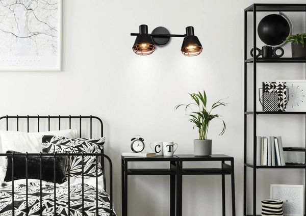 Lampa ścienna/sufitowa NERIA, 92-81780, czarny/miedziany, 2x40W E14