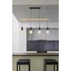 Lampa wisząca IZZY 34-77929 czarna + drewno 4x60W E27