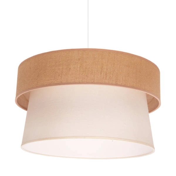 Lampa wisząca abażur juta bawełna ETNIC szer. 45cm | beż ecru