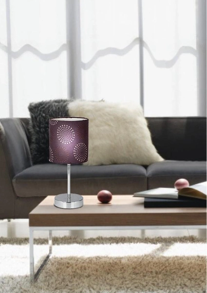 Lampa gabinetowa/stołowa/nocna EMILY 41-26736 chrom/abażur brązowy 1x40W E14