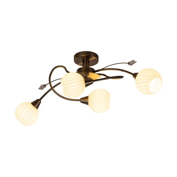 Lampa Sufitowa Marbella 4xE14 Max.40W Patyna Metal/Białe Szkło 5078411G0605