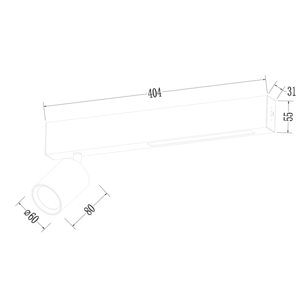 Lampa Sufitowa Magnet 9W+2xGU10 3000/4000K Czarny