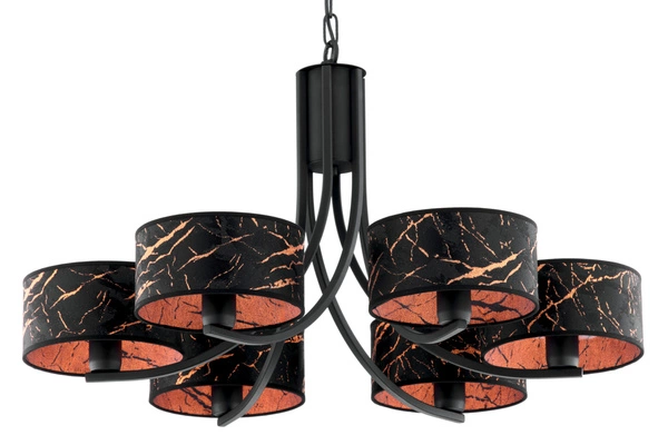 Klasyczny Żyrandol ARTHUR wys. 71cm 6xE27 15W IP20 | czarny