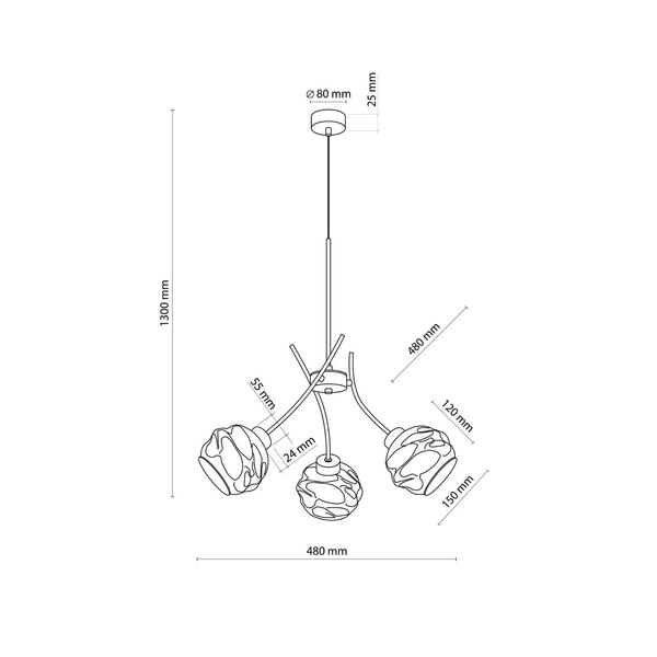 ZULIA LAMPA WISZĄCZA 3 PŁ 5748