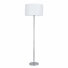 Lampa podłogowa Dove 1xE27 maks. 60W chromowany metal/przezroczysty kabel PVC/biały klosz z tkaniny 124380128