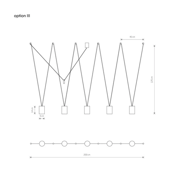 Lampa wisząca MORE TONE V 200cm 5xGU10 | czarny/złoty 7817