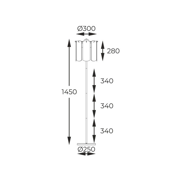 ML3523-3-EBCN NIRA LAMPA PODŁOGOWA CZARNA/BLACK