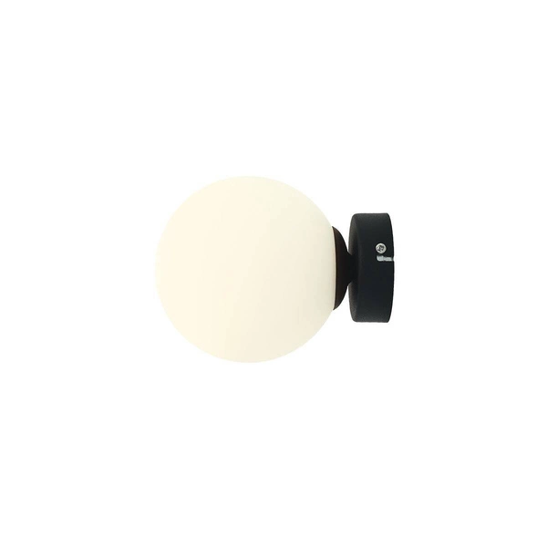 Kinkiet BALL 1076C1_S, 14 cm, czarny/biały, 1x40W E14