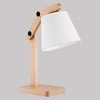 Nowoczesna lampa stojąca biurkowa JOGA I drewno śr. 32cm