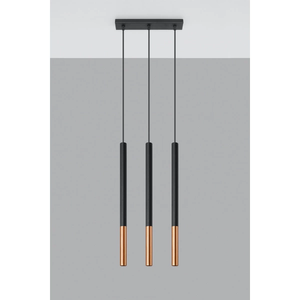Lampa wisząca MOZAICA 3L SL.0889 czarny/miedź 3xG9