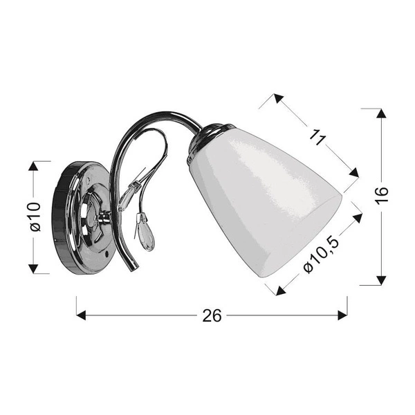 Kinkiet URSELLA 21-76991 chrom/biały 1x40W E14